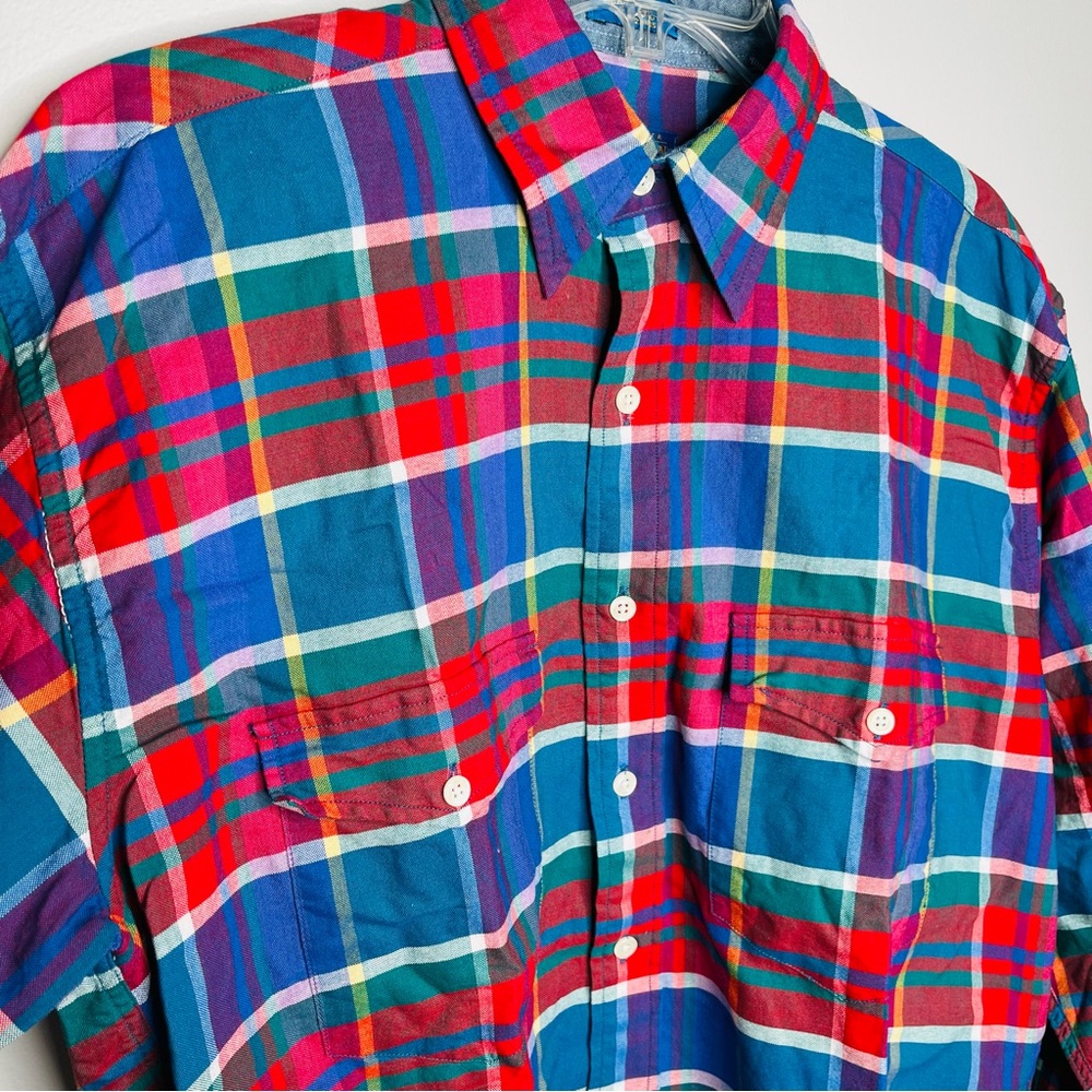 Pendleton Shirt - Button Down Bright Plaid Collar… - image 2
